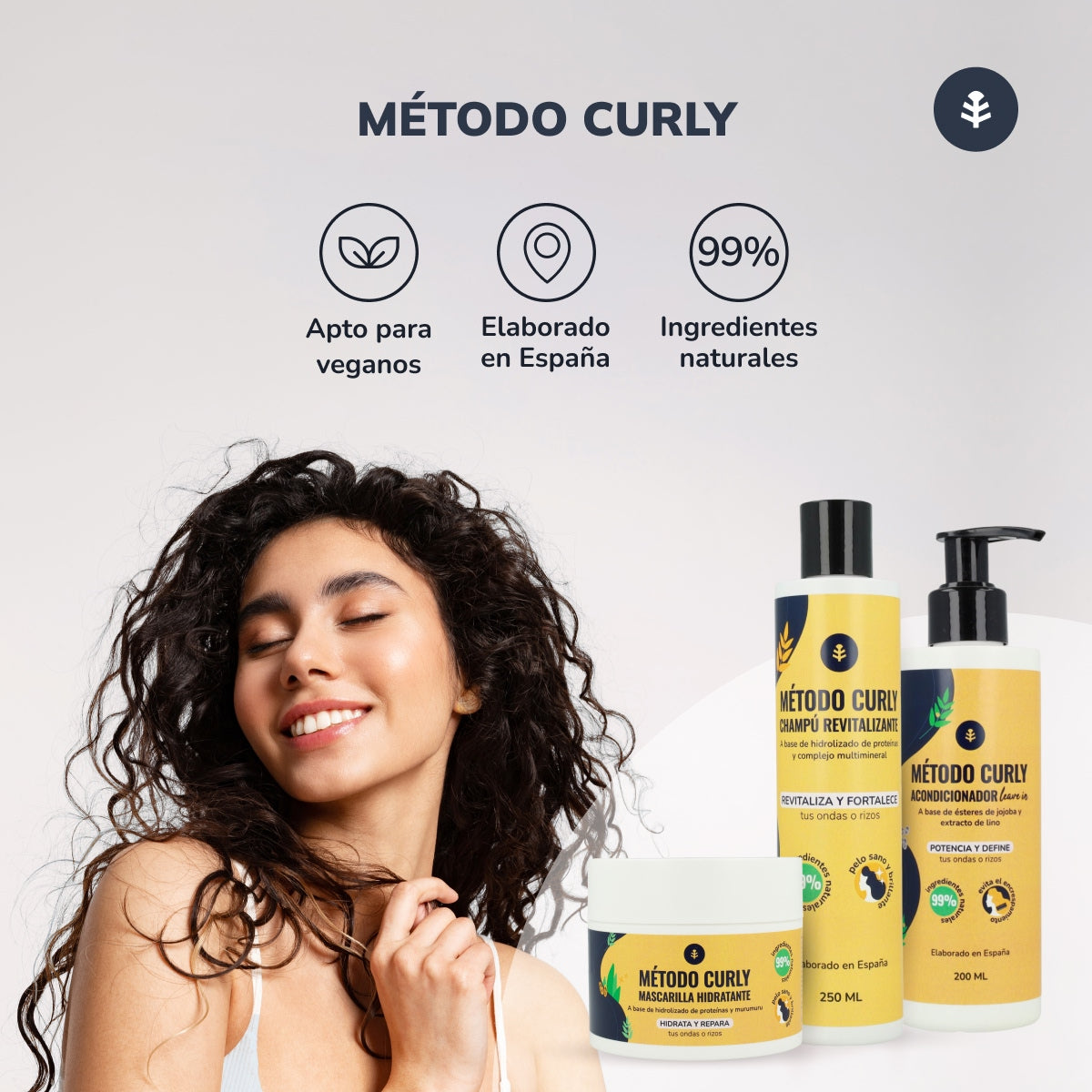 Curly Method Pack : shampoing, masque et laisser agir Planeta Huerto