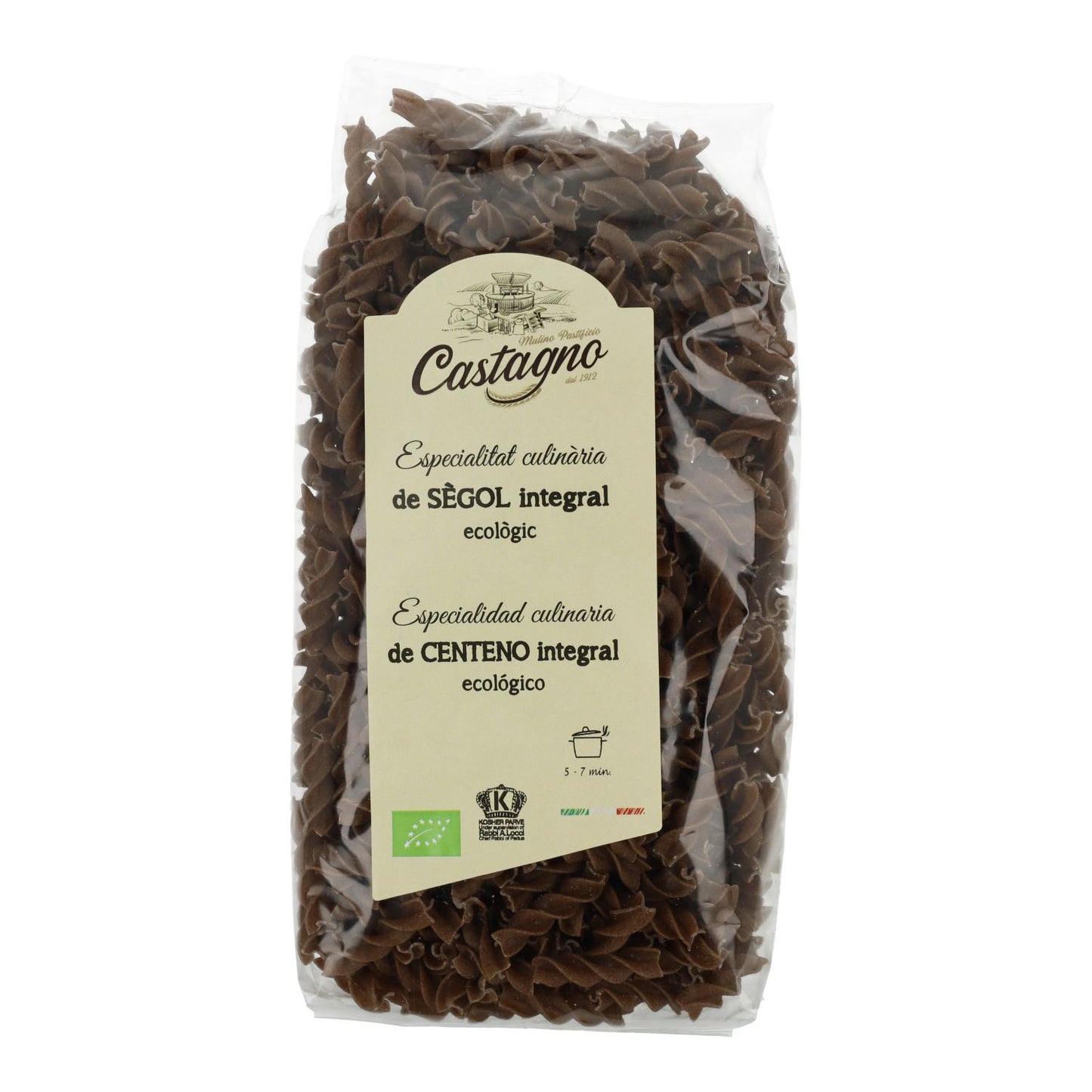 Spirali di segale integrale ECO Castagno 500 g