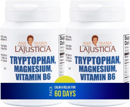 Pack of 2 Tryptophan with Magnesium and Vitamin B6 Ana María LaJusticia, 2 packs of 60 tablets