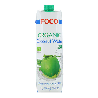 Pack 6x Eau de coco pure 100 % naturelle Foco 1 l