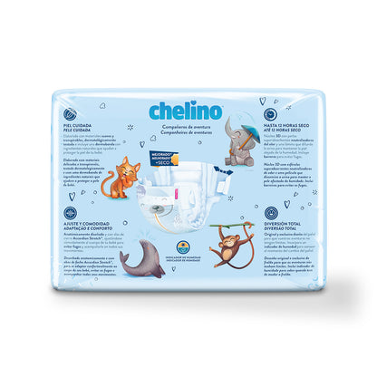 Zestaw 6 x pieluchy T2 dla noworodków (3-6 kg) 28 szt., Chelino