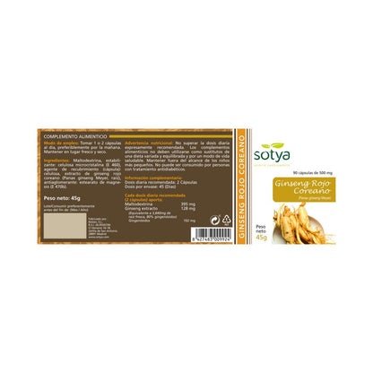 Ginseng rouge coréen Sotya 90 gélules