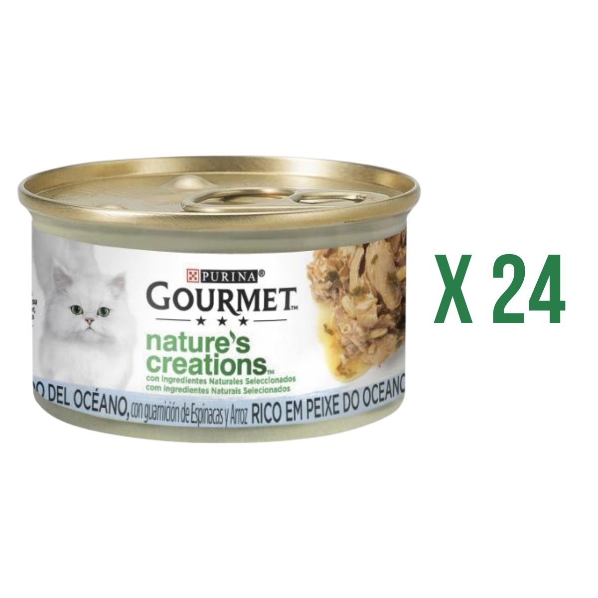 Confezione da 24 x GOURMET Nature's Creations Mini filetti ricchi di pesce dell'oceano 85 g