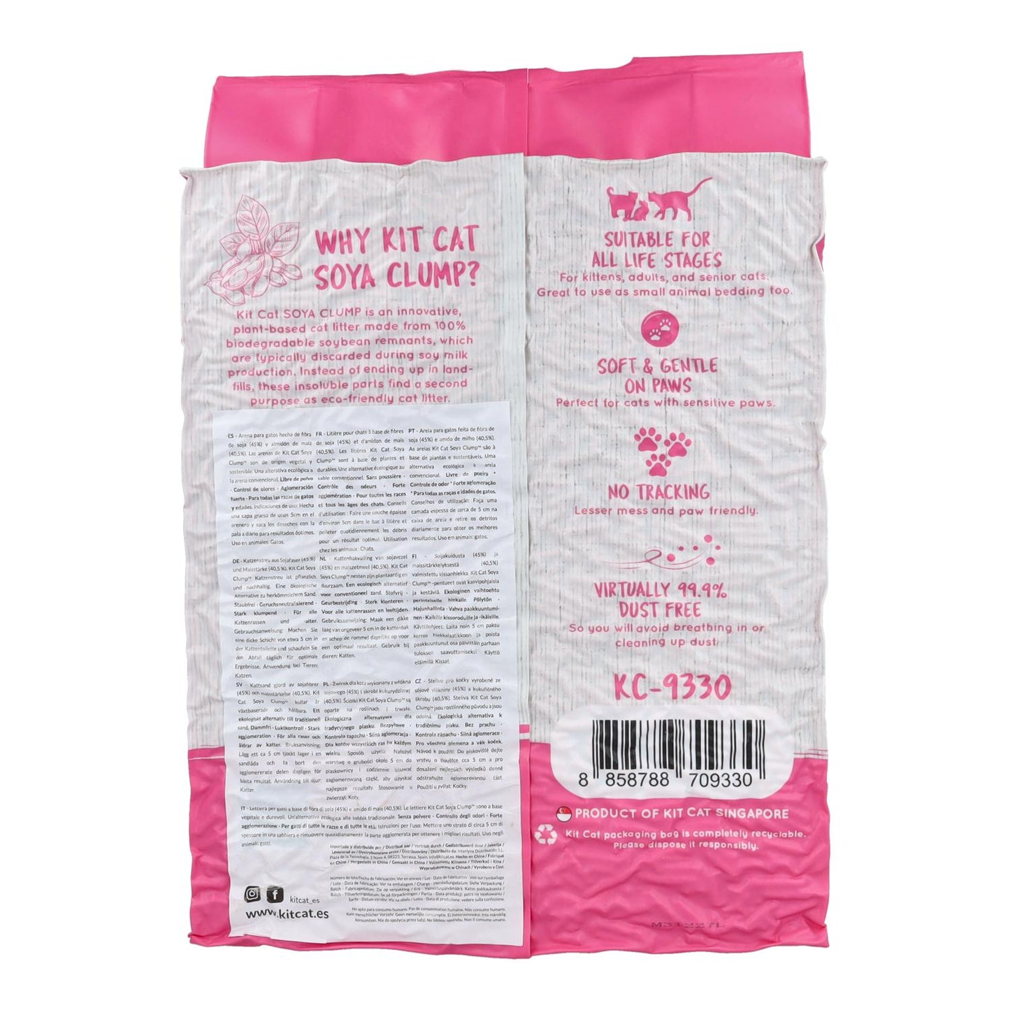 Kit Cat Arena Eco SoyaClump - Strawberry 7 L Arena para gatos