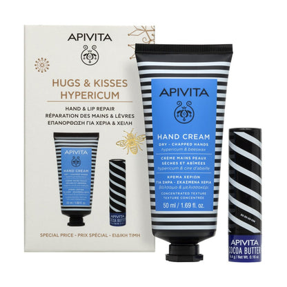 Coffret Crème pour les mains à l'hypericum 50 ml + Soin pour les lèvres au beurre de cacao 4,4 g