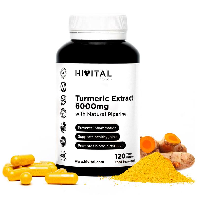 Curcuma 6000 mg con pepe nero Hivital 120 capsule vegane