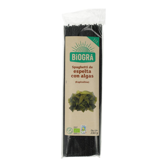 Spaghetti di farro con alghe (spirulina e fucus) Biográ, 250 g
