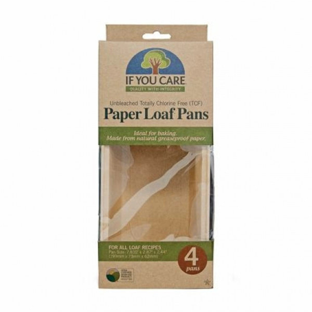 Rechthoekige bakvorm van papier If you care 4 stuks