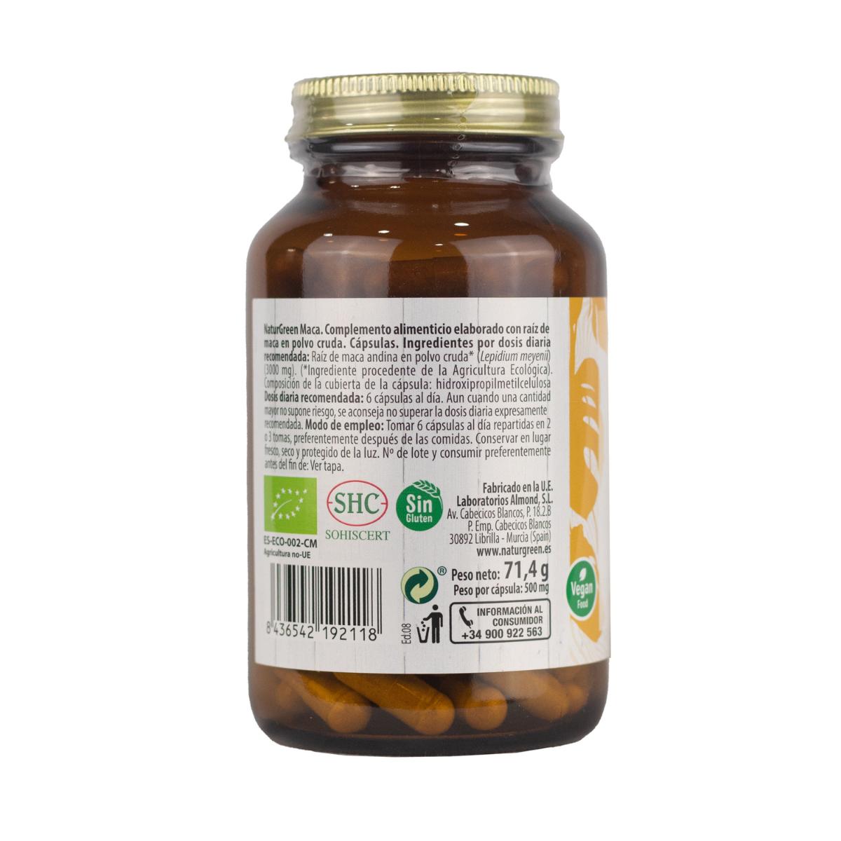 Kapsułki Maca Bio EXPERIENCE Naturgreen 120 kapsułek