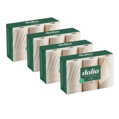 4er-Pack ungebleichtes Toilettenpapier, Dalia 6 Rollen à 6x35 m