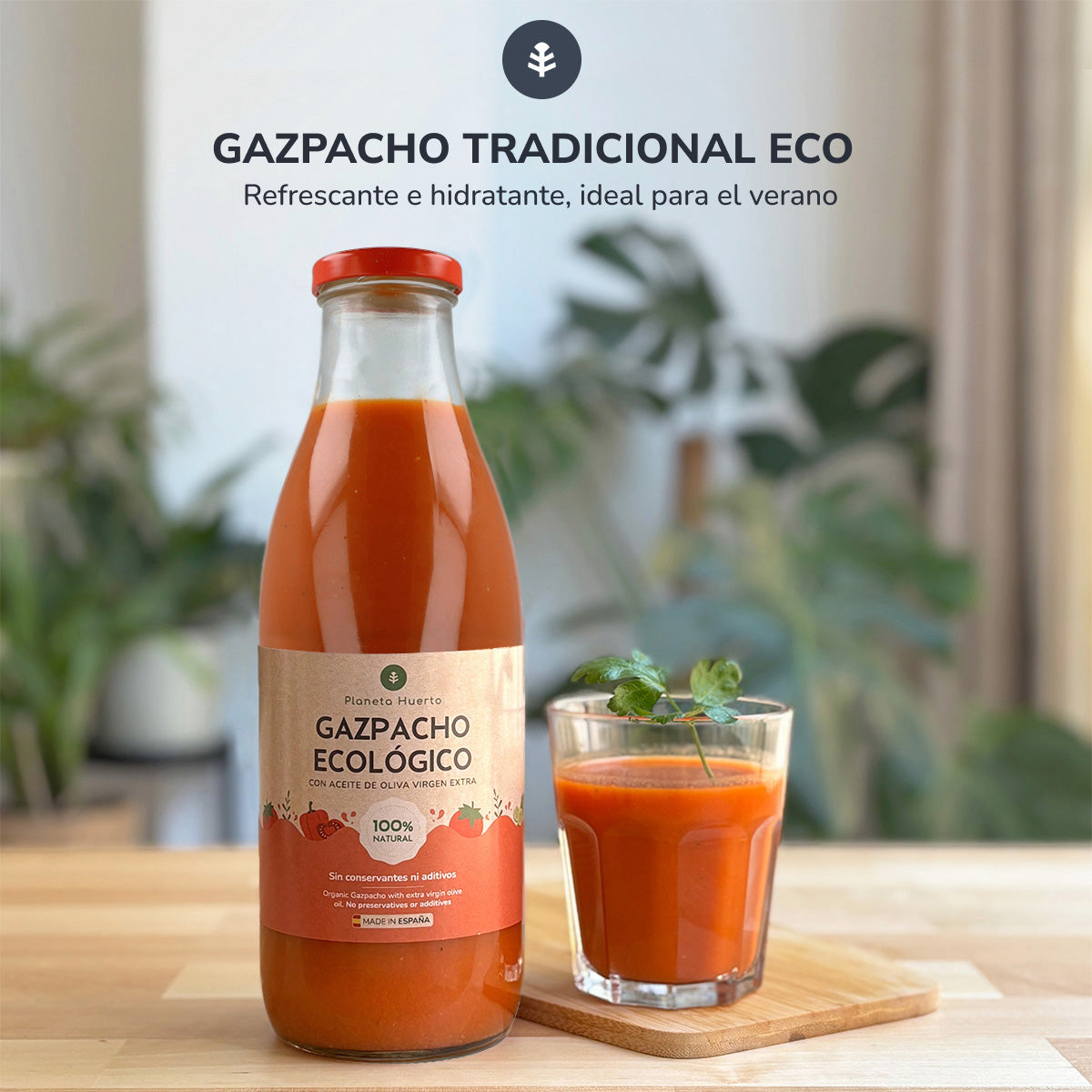 6er-Pack traditioneller Gazpacho ECO mit nativem Olivenöl extra Planeta Huerto 1 l