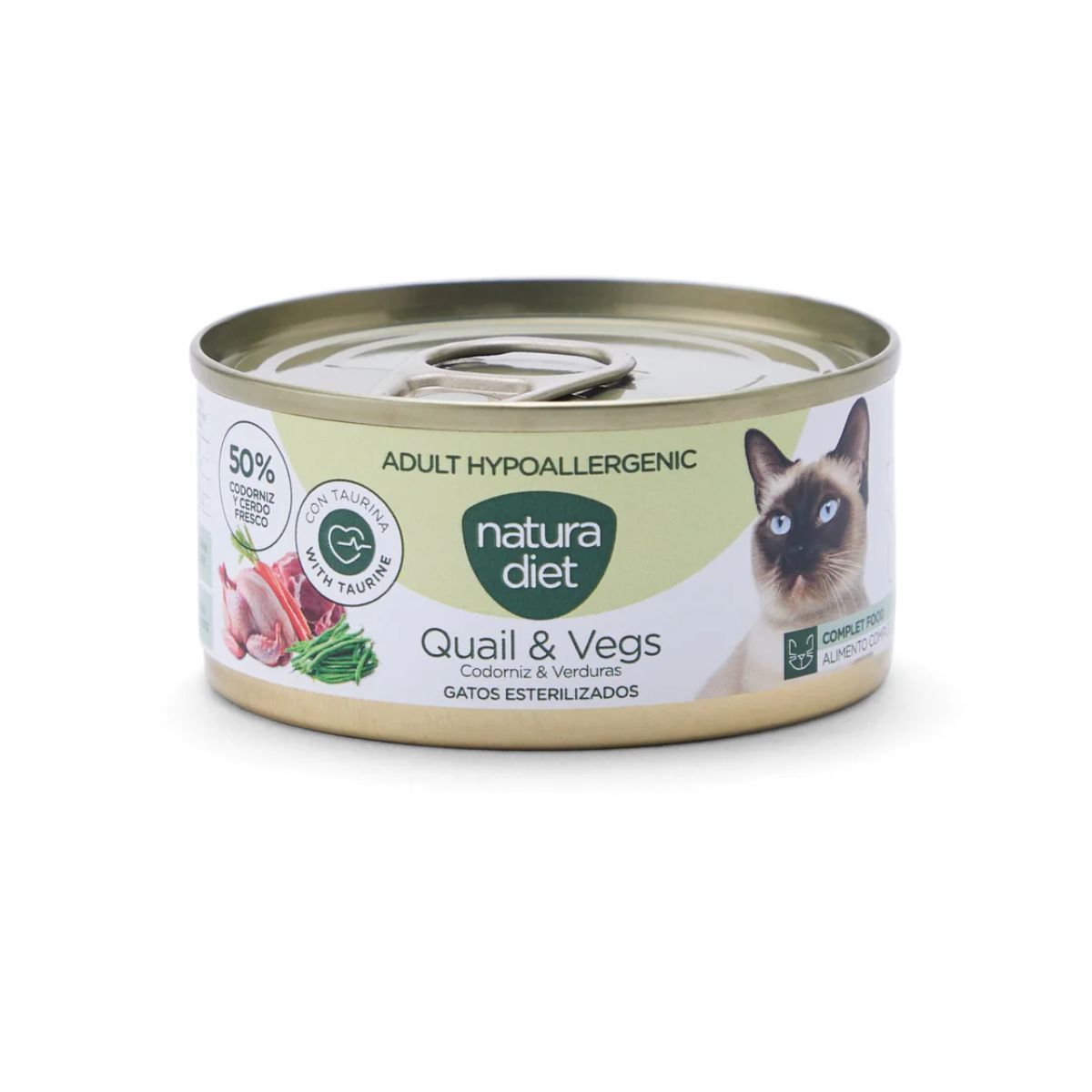 Natura Diet Cat Hypoallergenic Dose Wachtel und Gemüse 85 g Hypoallergenes Nassfutter für Katzen