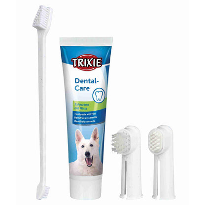 Kit d'hygiène dentaire Trixie, dentifrice et brosses à doigts