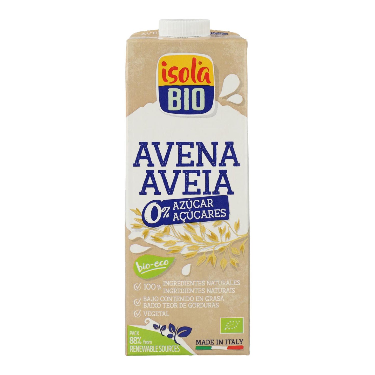 Haverdrank 0% suikers BIO, 1 l. Isola Bio