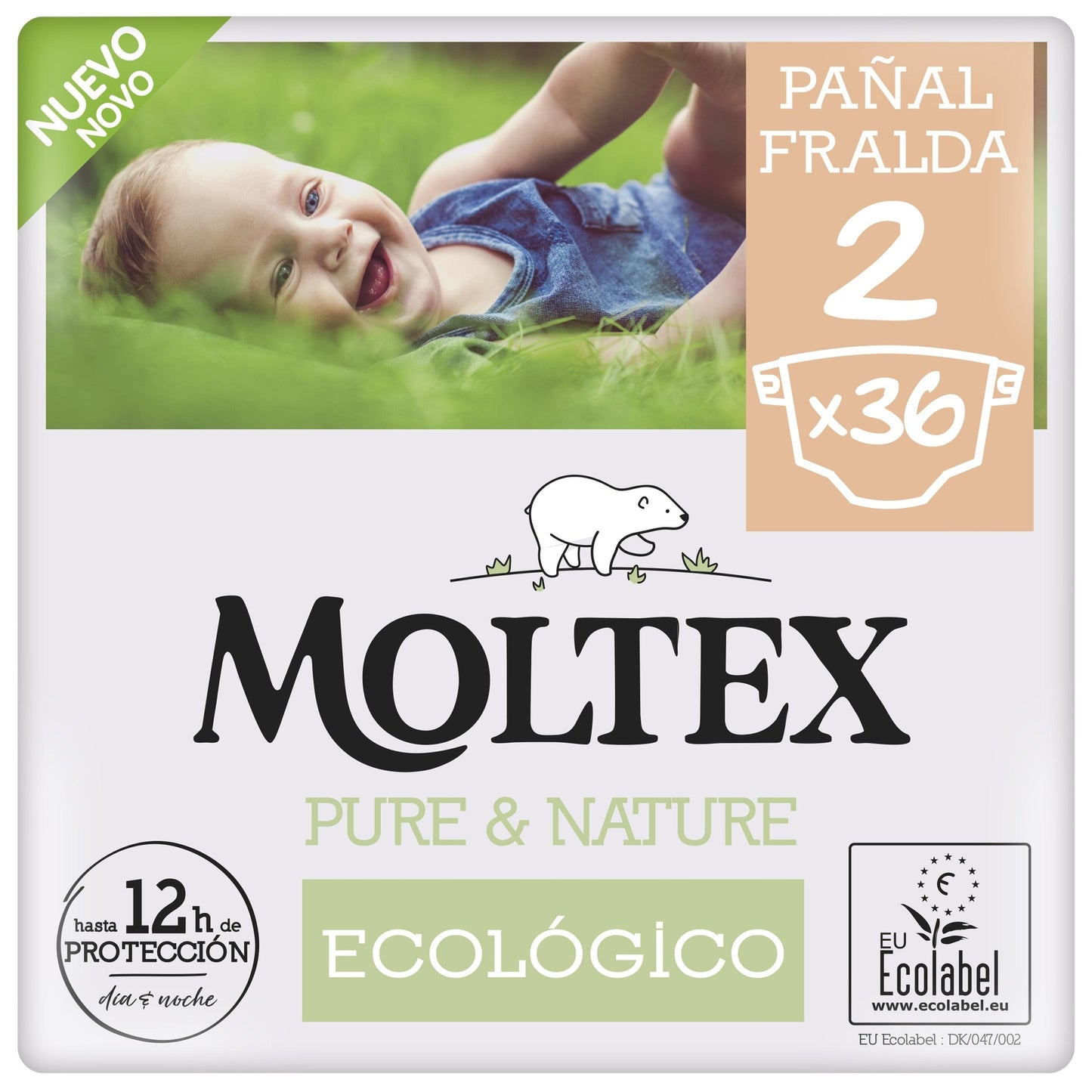 Luiers  T2 (3-6 kg) Moltex Pure & Nature, 36 stuks