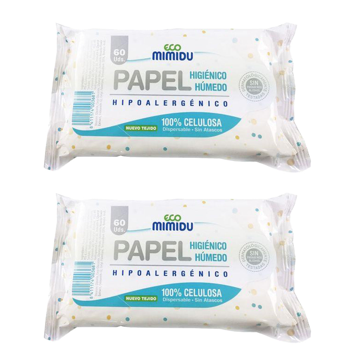 Pack of 2 Mimidu ECO Wet Toilet Paper 60 Units