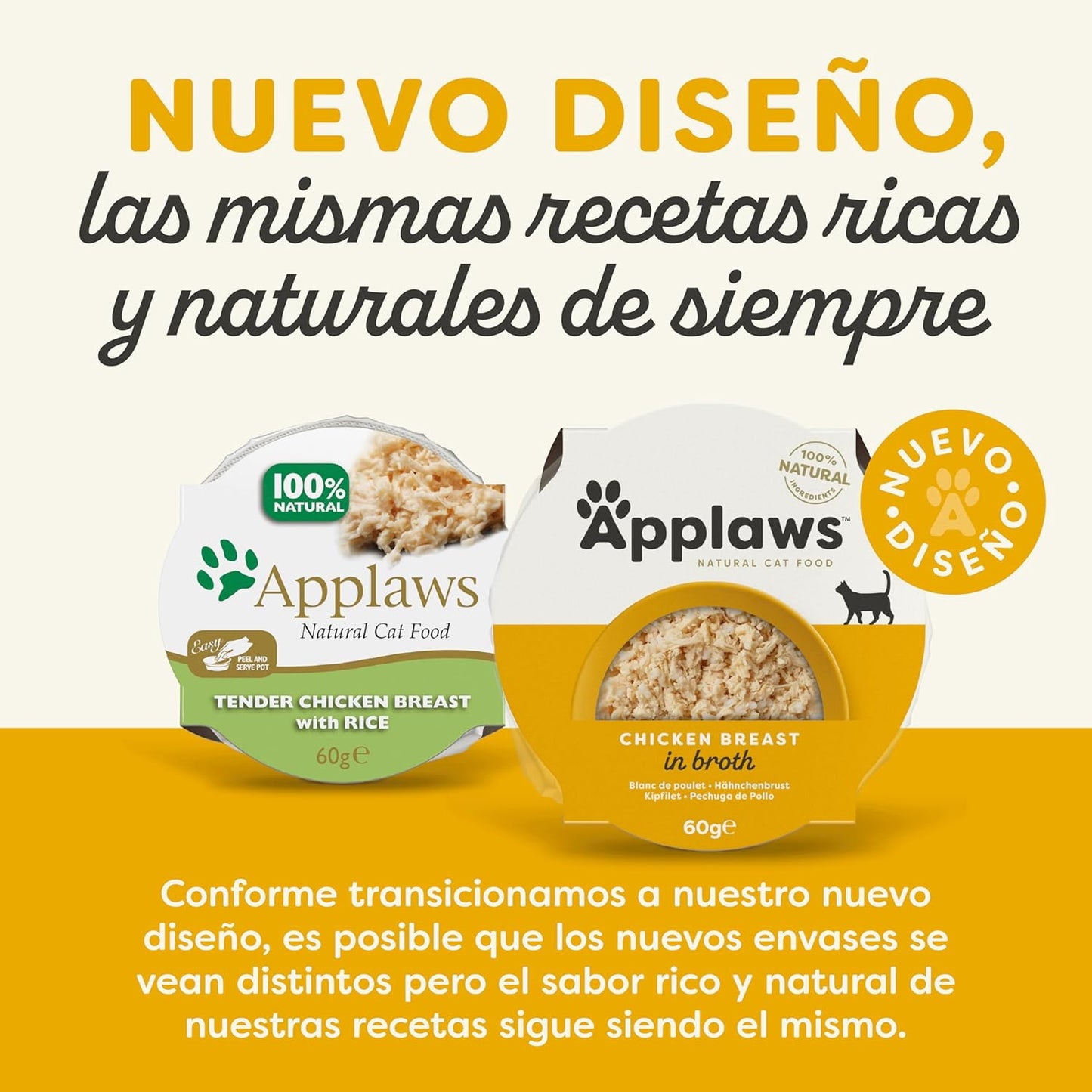 Applaws Cat Tarrina Pechuga Pollo y Arroz para gatos 60 g