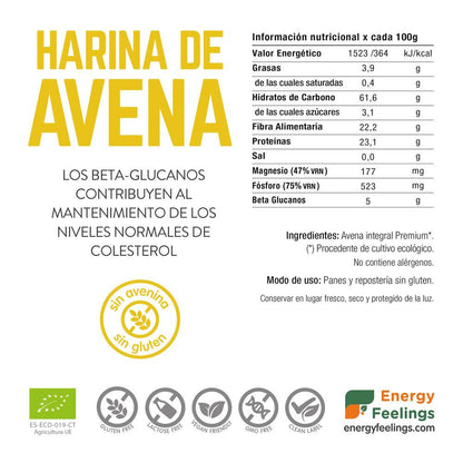 Mąka owsiana premium ECO bezglutenowa Energy Feelings 1 kg