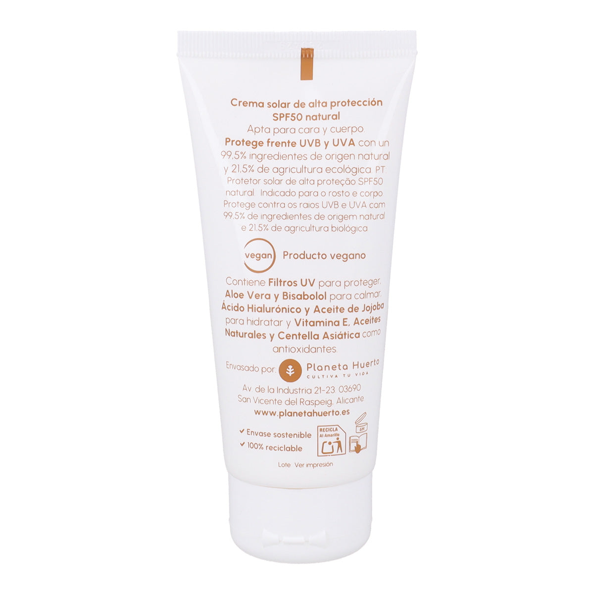 Krem przeciwsłoneczny 100% mineralny SPF50 Planeta Huerto 100 ml