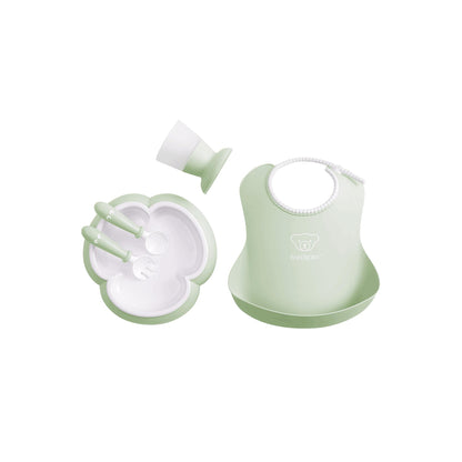 BabybJörn Pastel Green Tableware + Bib