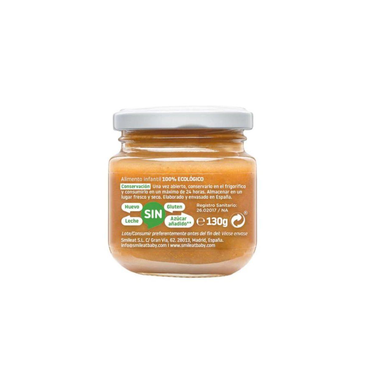 Pack 12x Tarrito BIO pera y manzana +6 meses Smileat, 130g