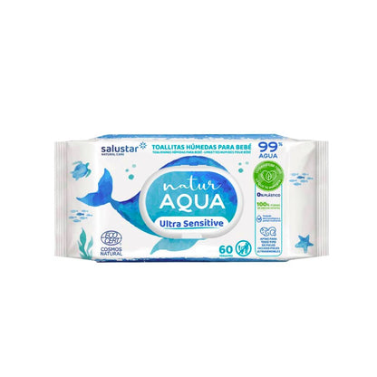 Feuchttücher für Babys Natur Aqua 60 Stück