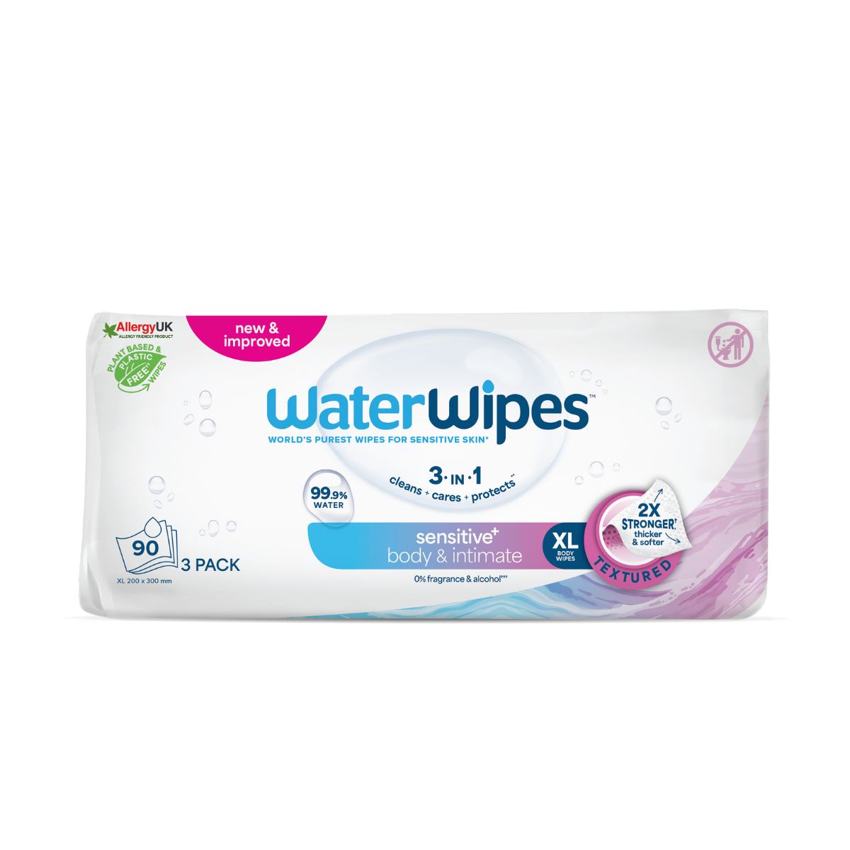WaterWipes Adult Wipes Pack of 3 packs of 30 units