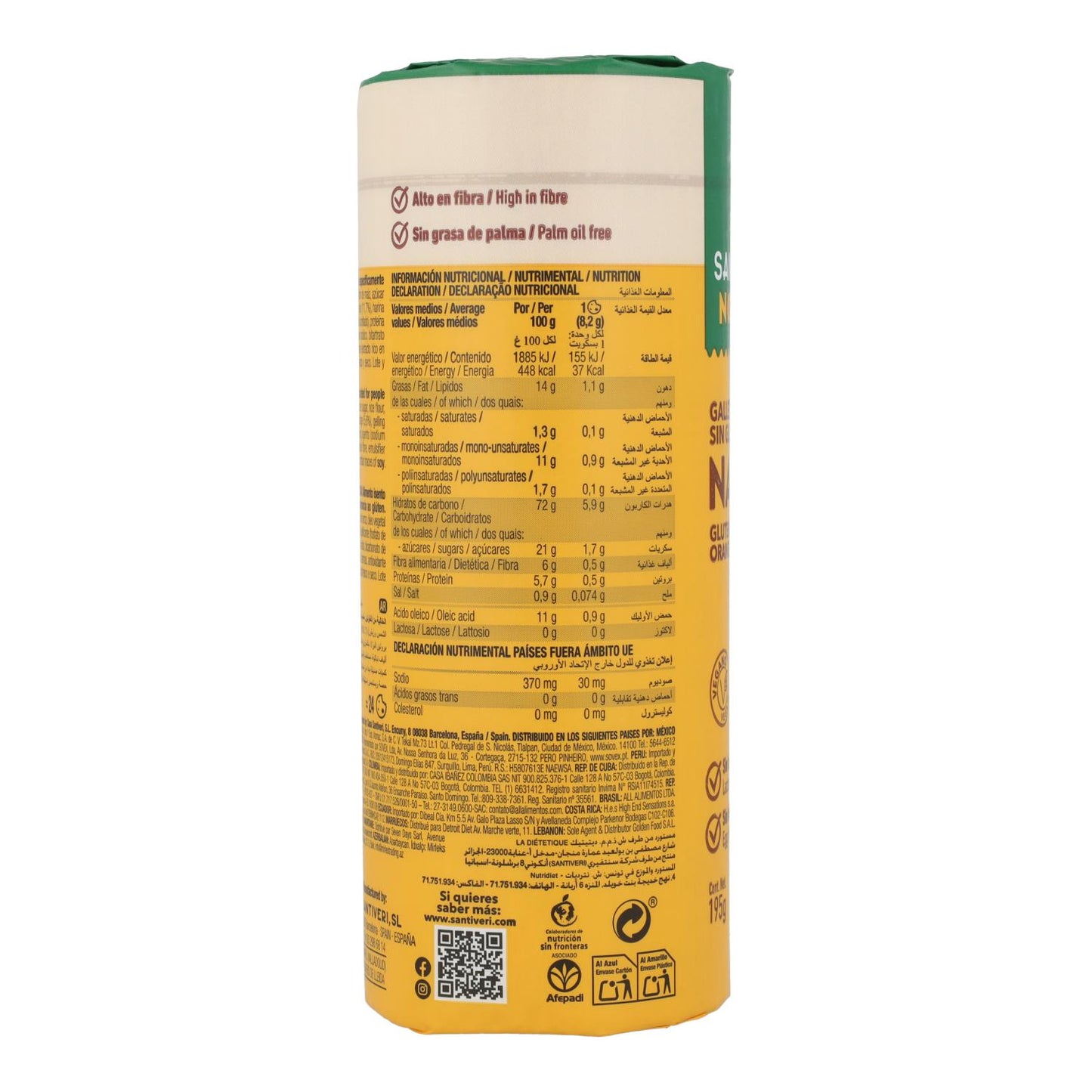 Glutenfreie Kekse mit Orangengeschmack Santiveri Noglut 195 g