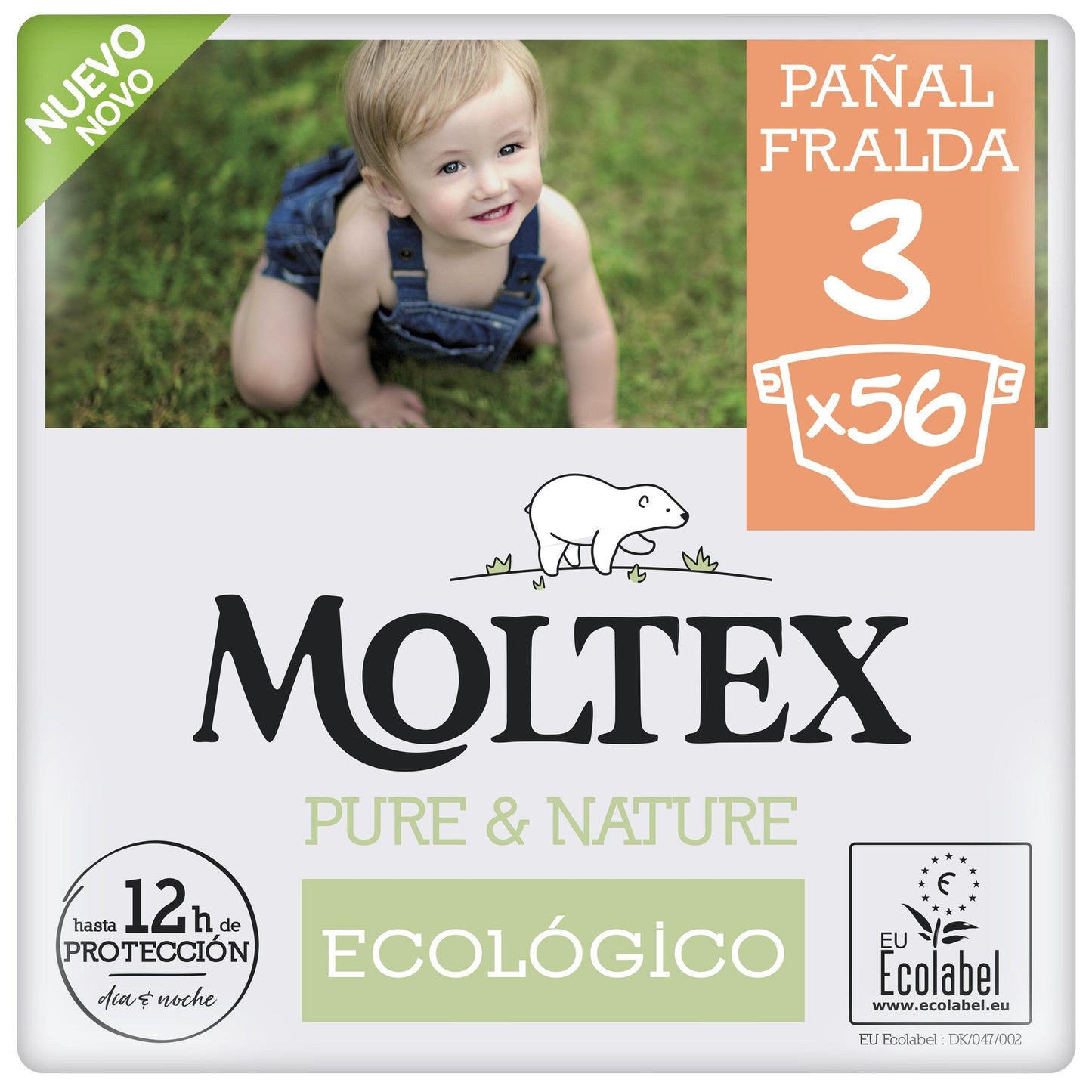 Pieluchy T3 (4-10 kg)  Moltex Pure & Nature, 56 szt.