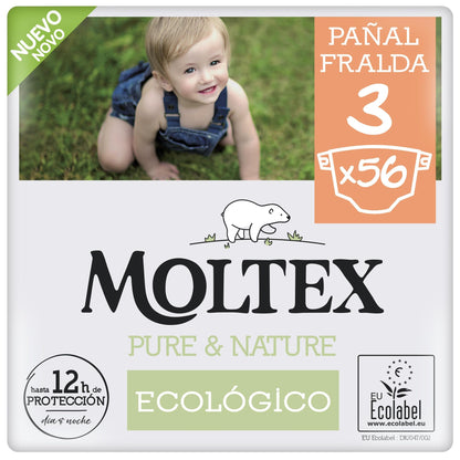 Pieluchy T3 (4-10 kg)  Moltex Pure & Nature, 56 szt.