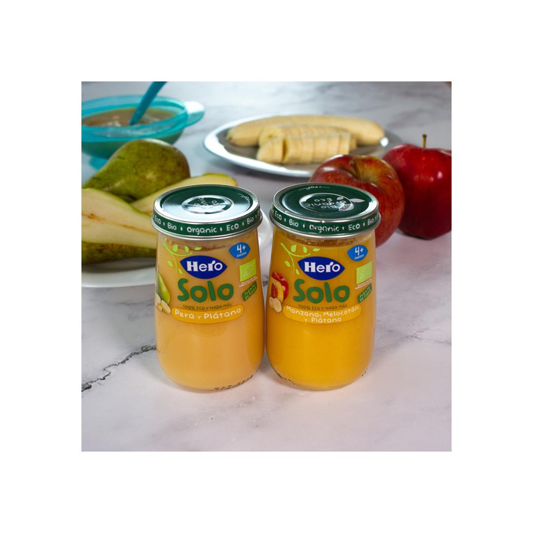 Glas mit Apfel, Pfirsich und Banane Eco 190 g-Hero Baby