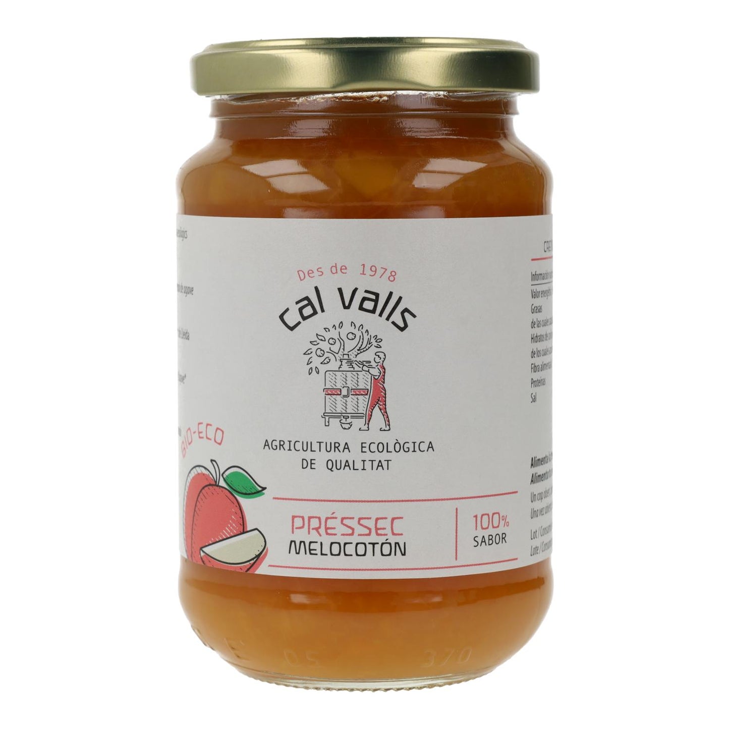 Cal Valls organic peach jam, 375 g