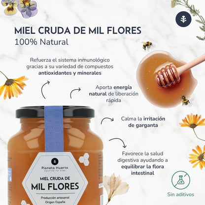 Miele grezzo Mille Fiori Planeta Huerto 500 g