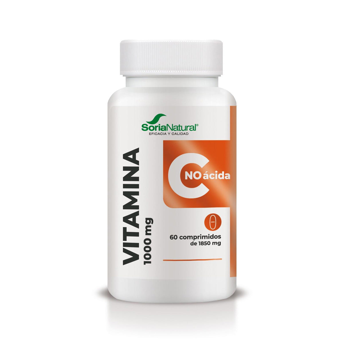 Nicht saures Vitamin C mit verzögerter Freisetzung, Soria Natural, 60 Tabletten