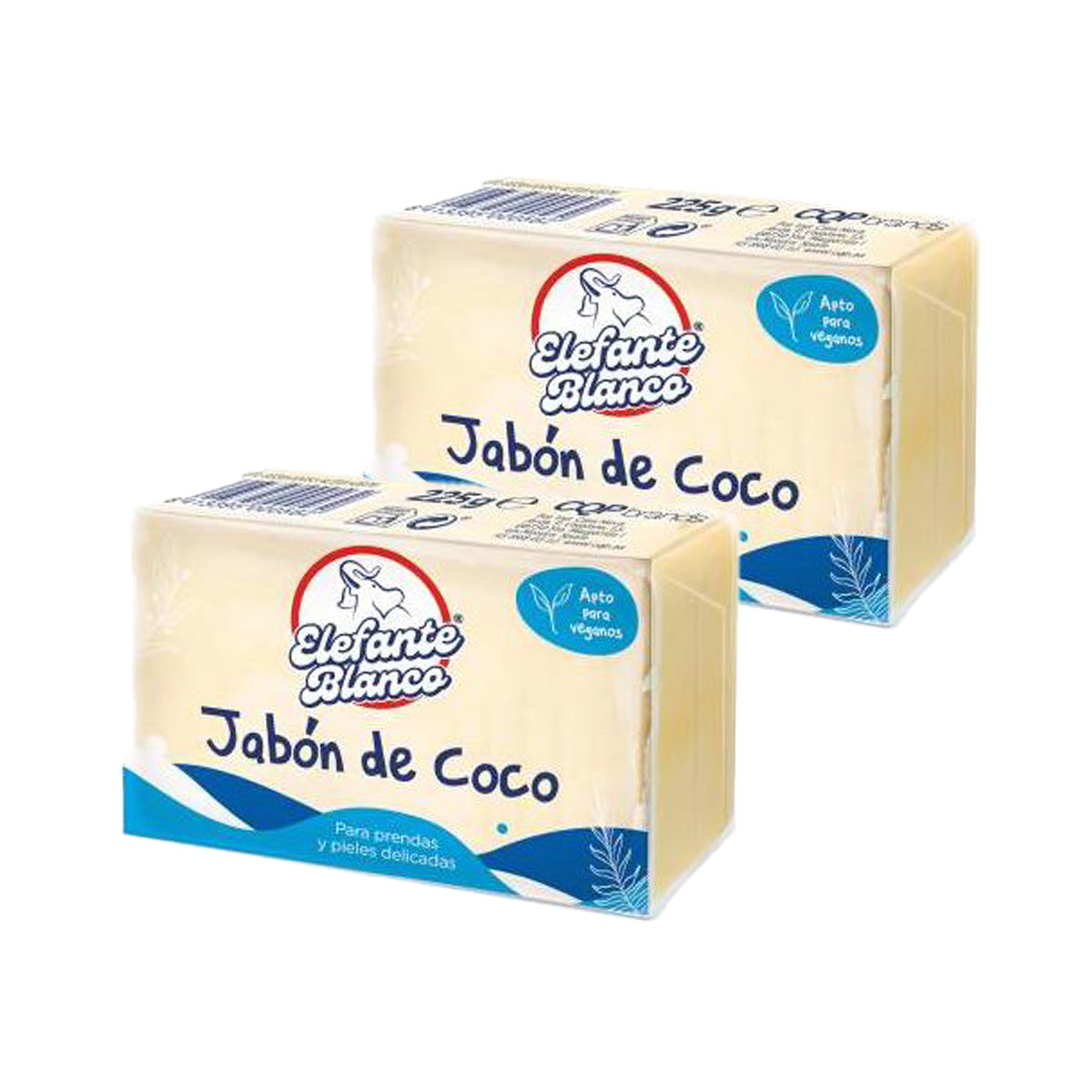 Lot de 2 savons Coco Elefante Blanco, Mimidu, 225 g