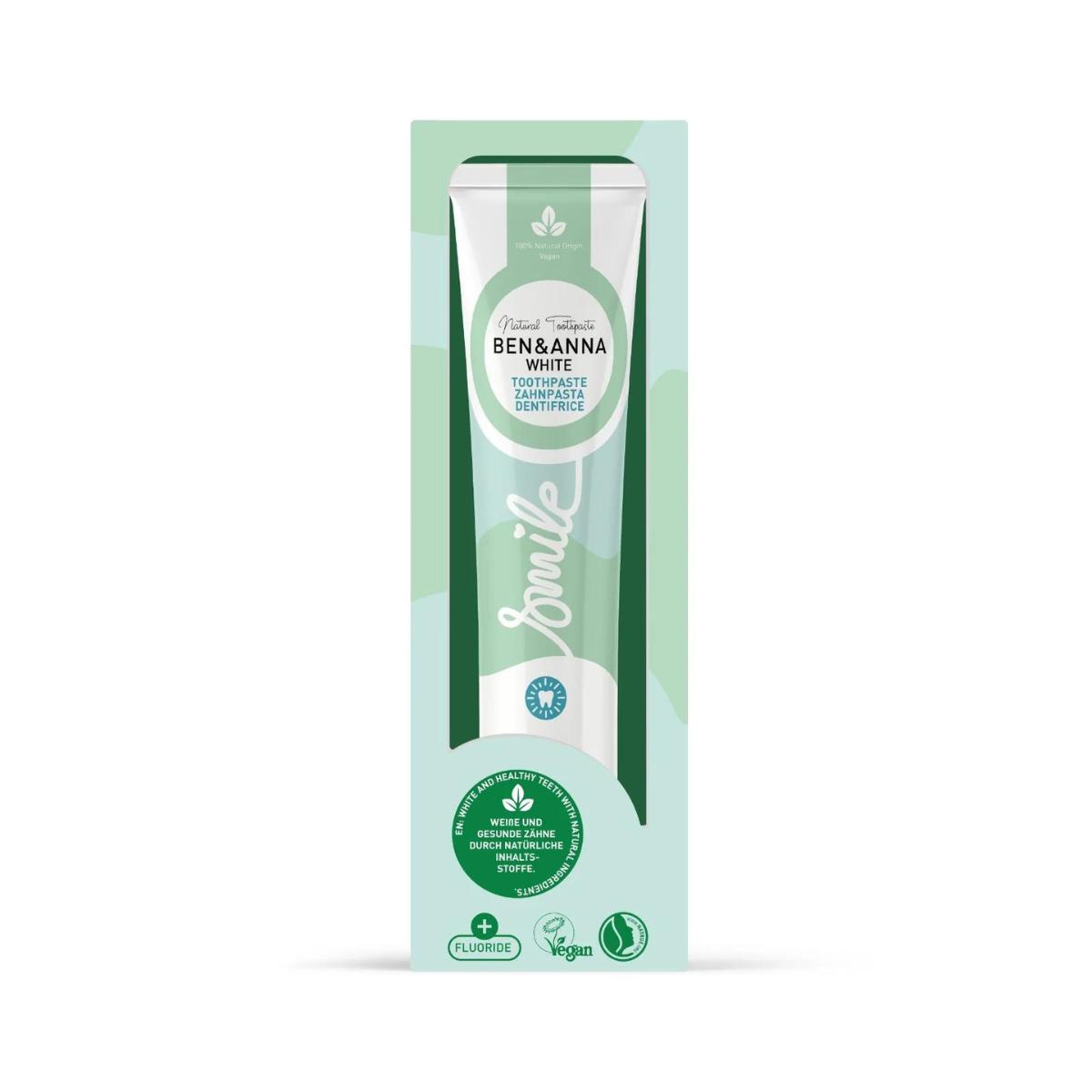 Dentifricio White al fluoro Ben & Anna tubetto 75 ml