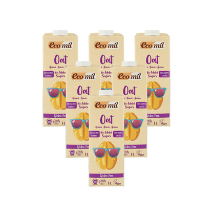 6-pack Ecomil glutenfri ekologisk havredryck 1 l