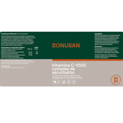Vitamine C-1000 complexe d'ascorbates Bonusan 90