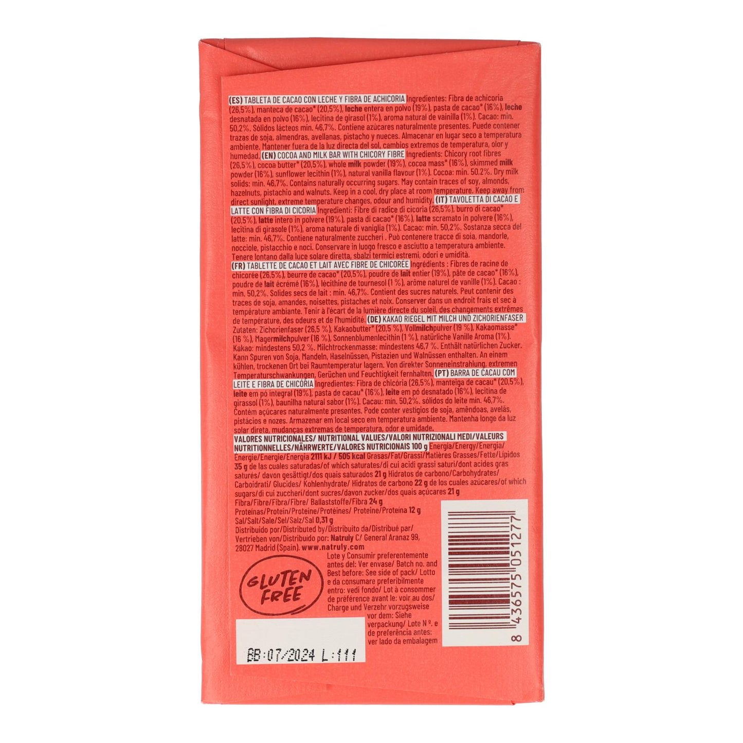 Chocolicious al latte Natruly 85 g