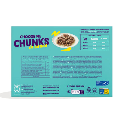 Multipack 24 x 85 g Stückchen in Soße Nassfutter Edgard & Cooper