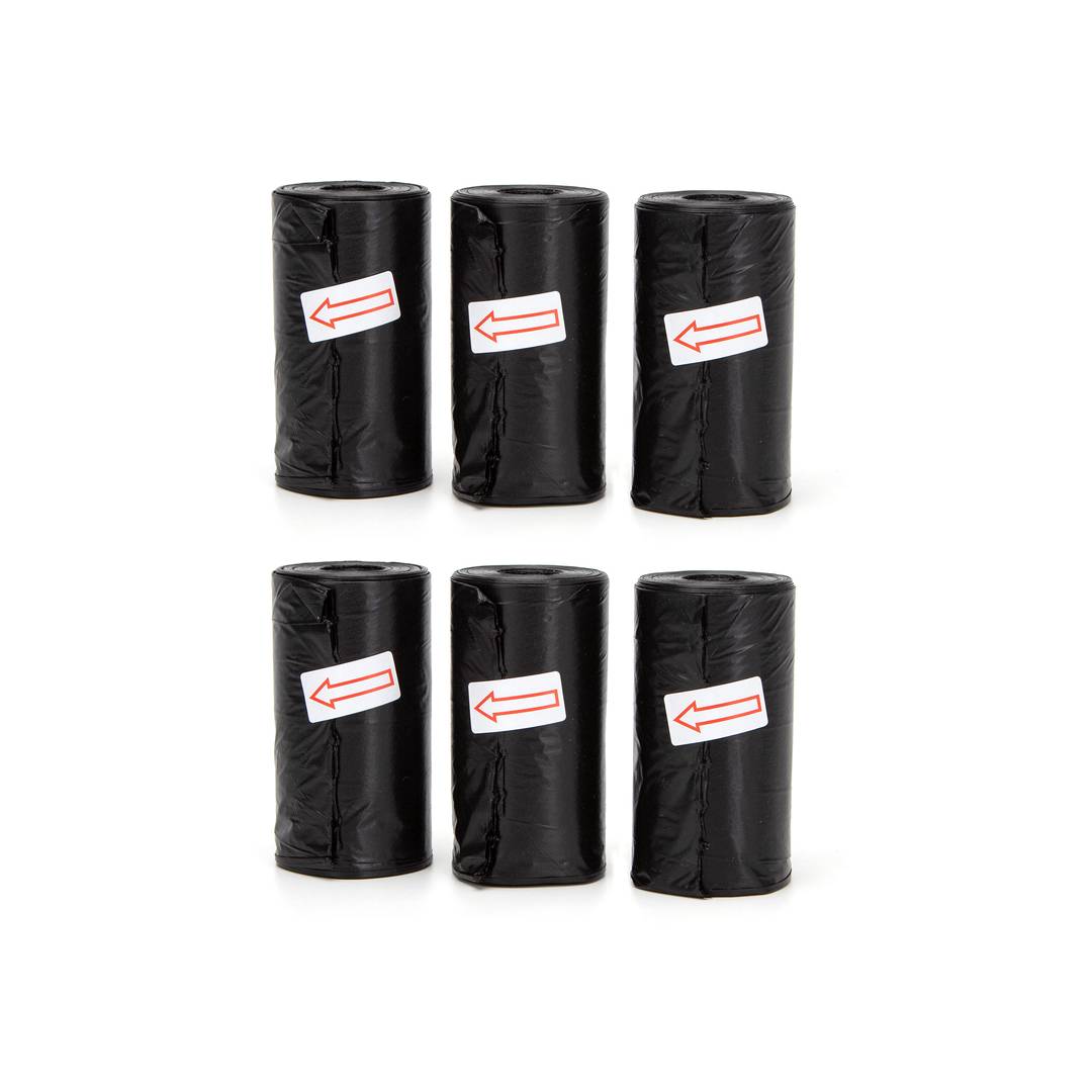 Sacchetti biodegradabili per escrementi neri 6 rotoli - 90 sacchetti