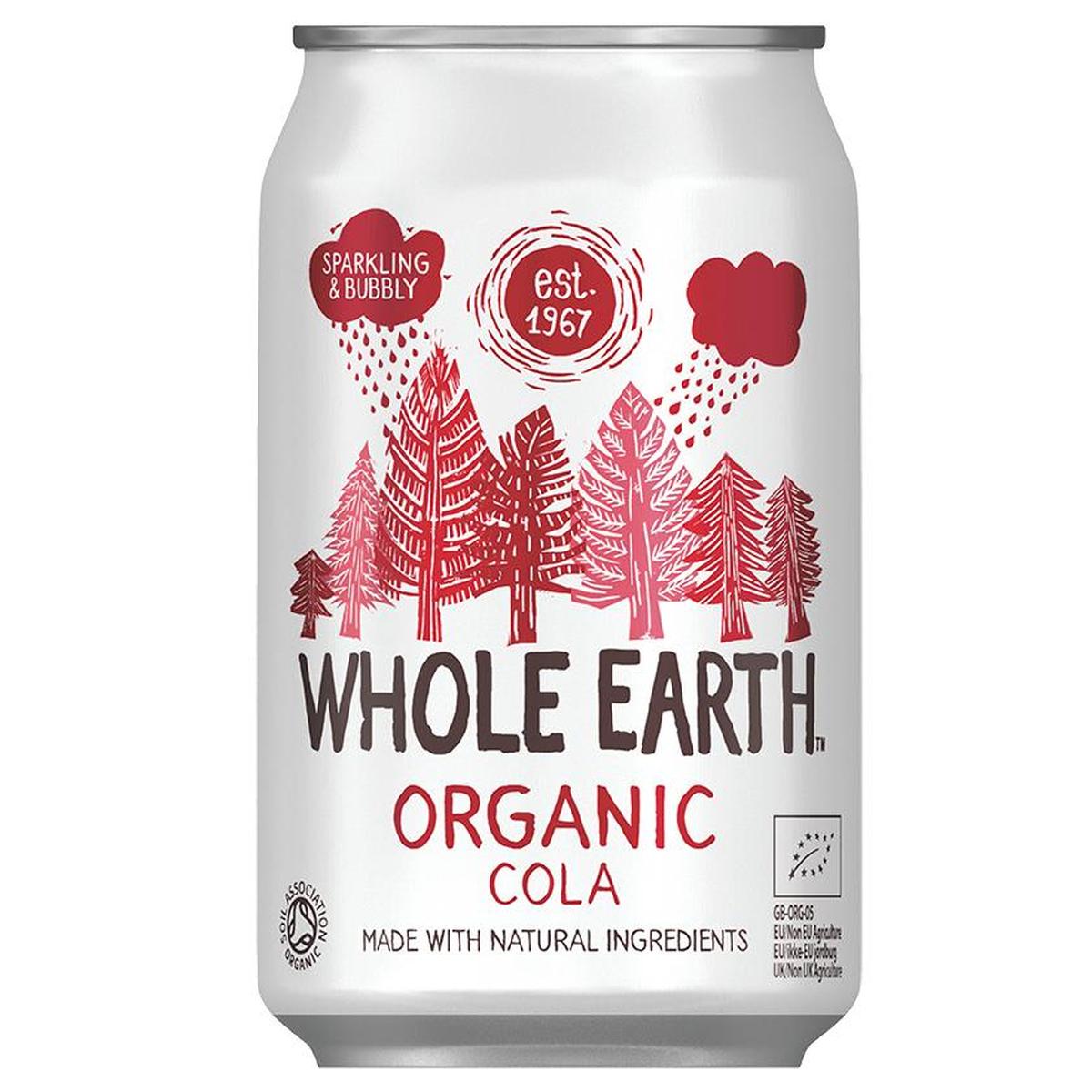 Pakket van 6 biologische cola Whole Earth 330 ml