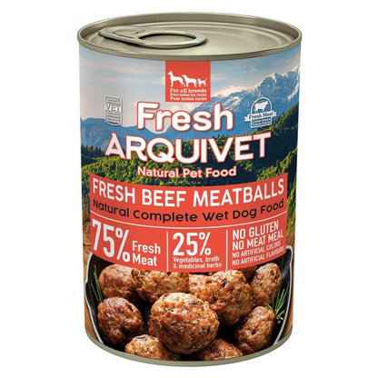 Polpette di manzo fresco Arquivet 400 g Cibo umido per cani con manzo, patate dolci e carote