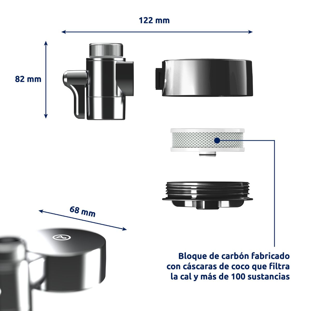 Wasserfilter für Wasserhahn EcoPro Chrome Compact Tappwater