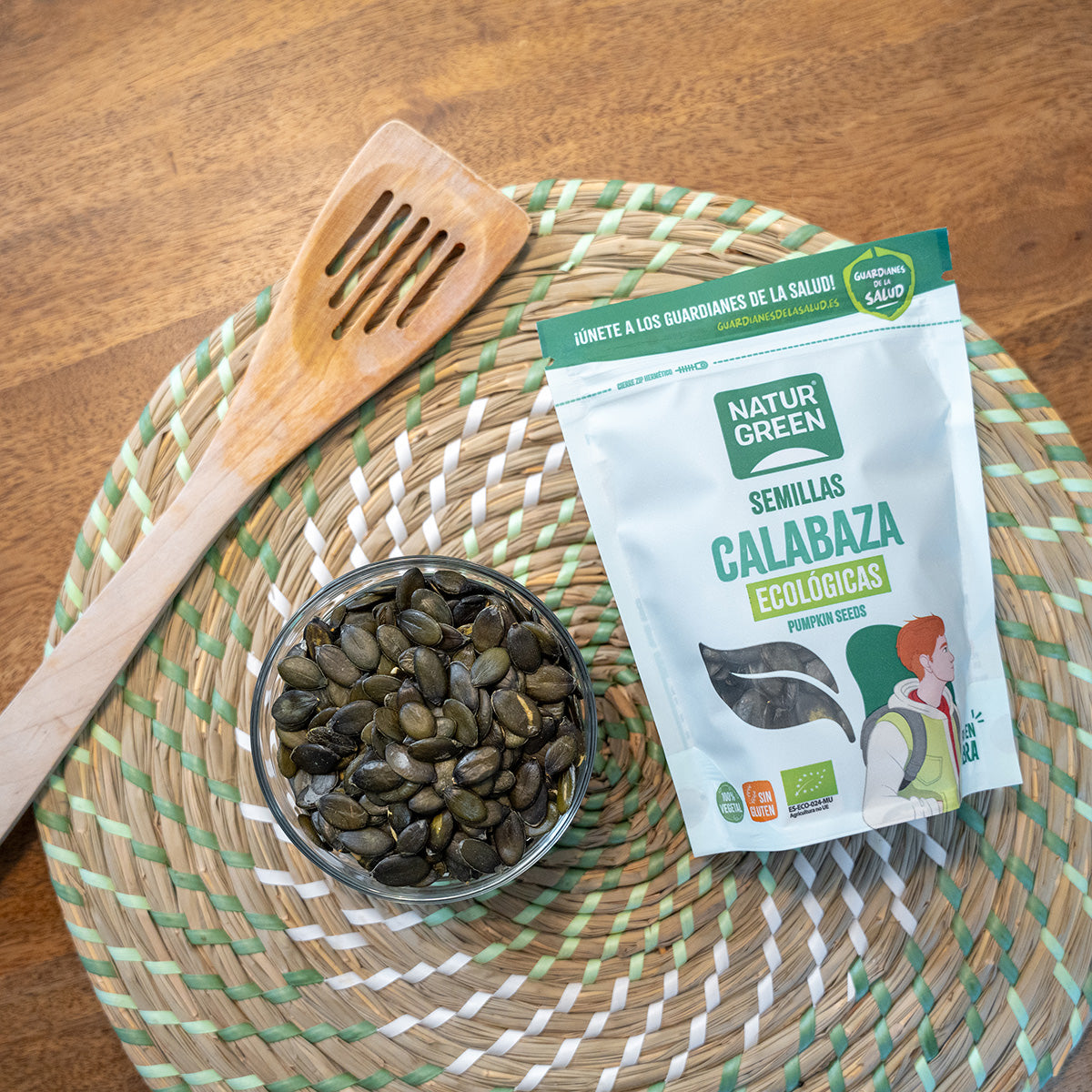 Ekologiska pumpafrön Naturgreen 225 g