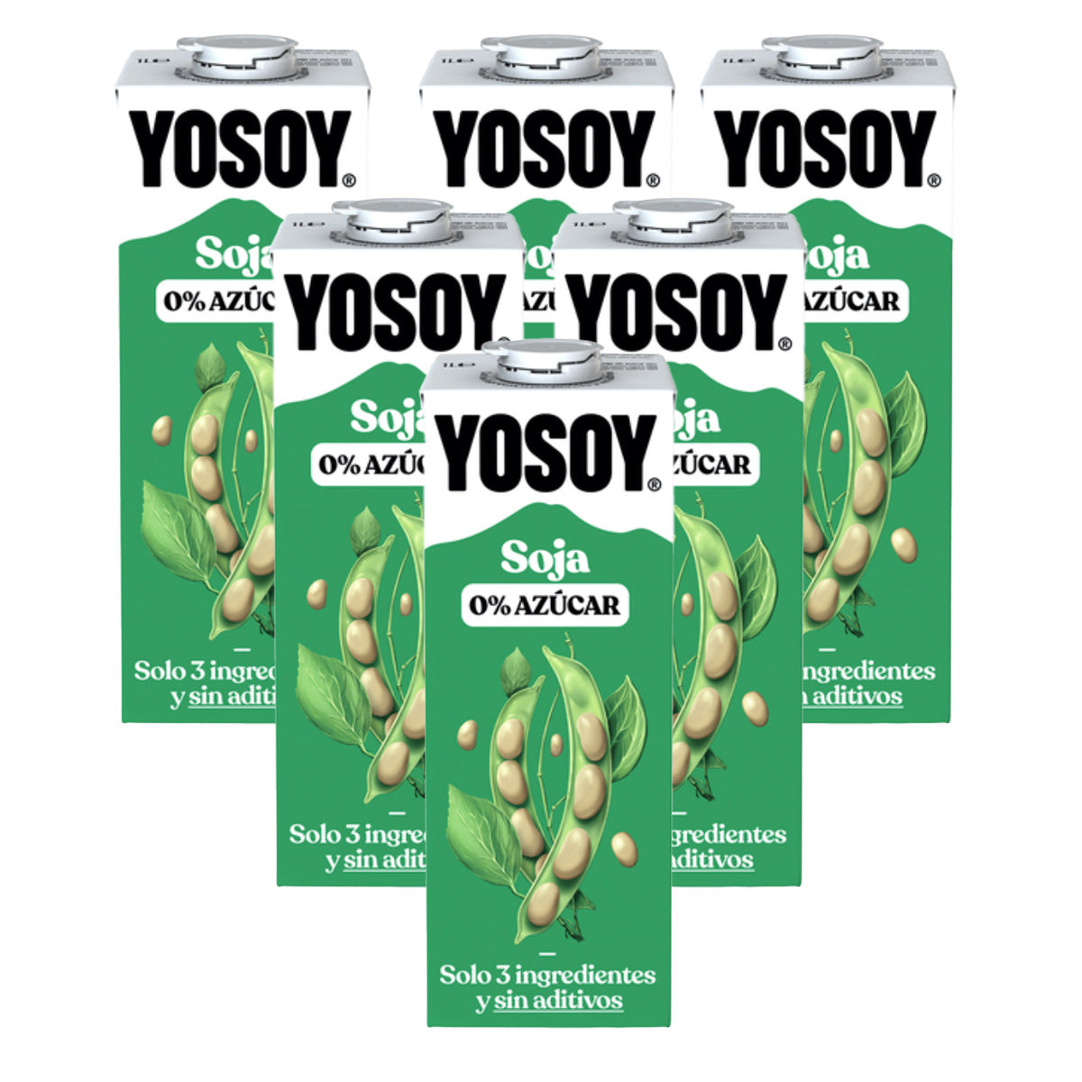 6er-Packung zuckerfreies Sojagetränk YOSOY 1 l