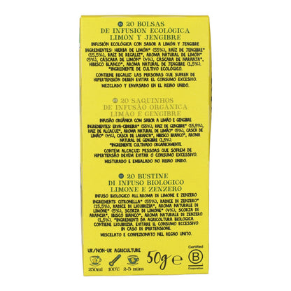 Infusión Supreme Limón y Jengibre Bio Cupper 20 bolsitas