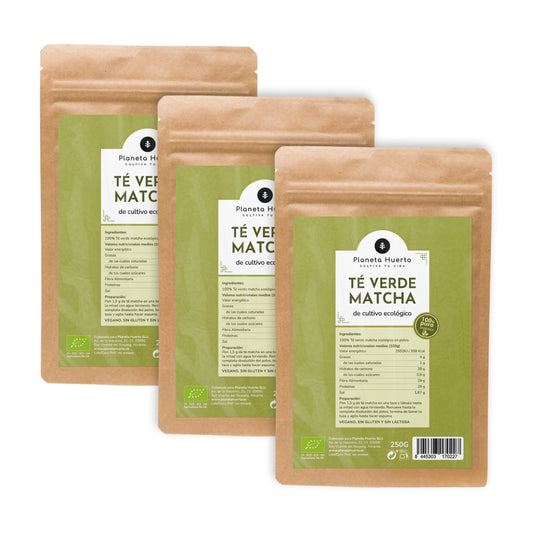 3xPack Thé Matcha en poudre ECO Planeta Huerto 70 g