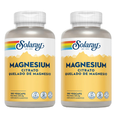 Opakowanie 2x Big Magnesium Citrate Solaray 180 kapsułek