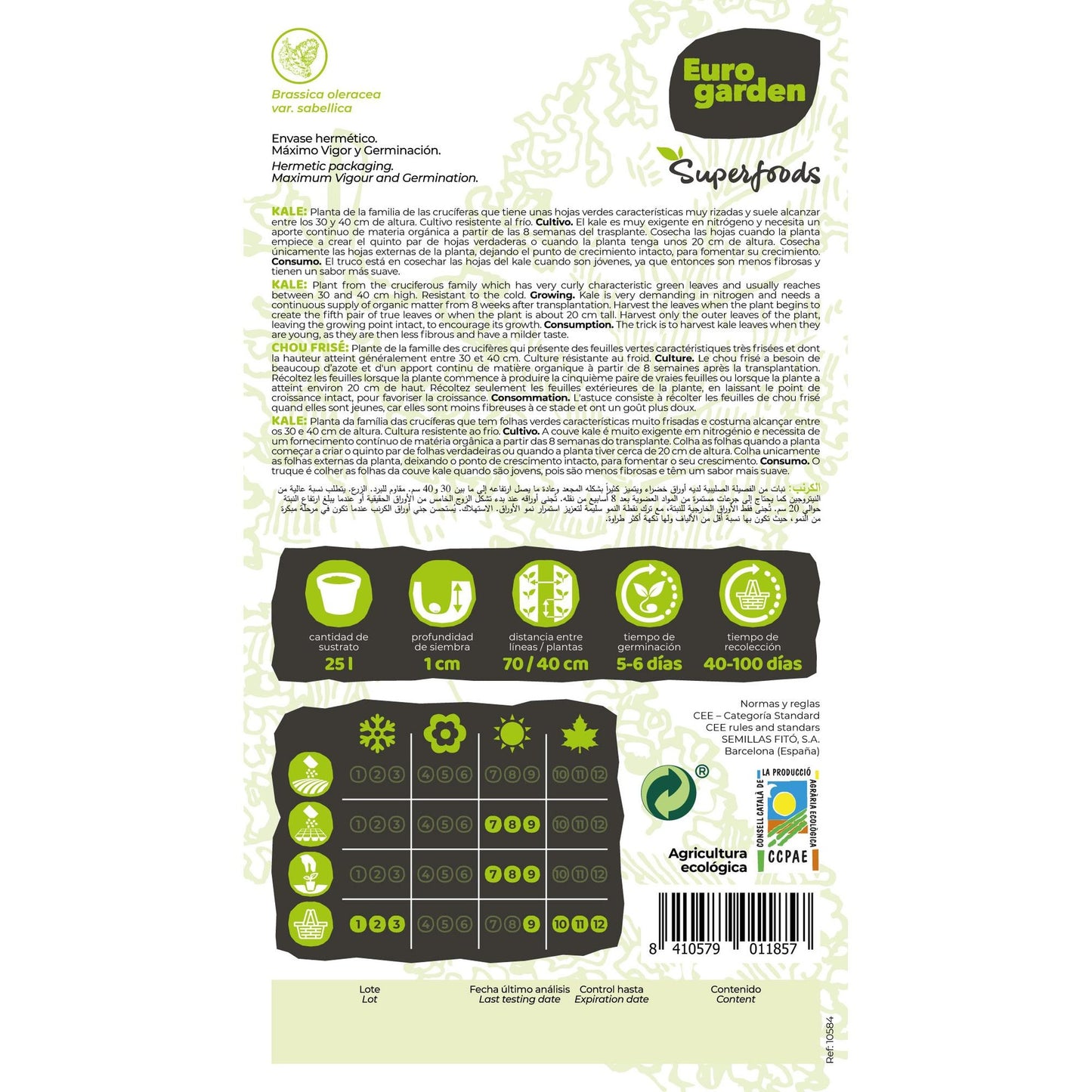 Ökologische Westlande Herfst-Kale-Samen Vitalfoods